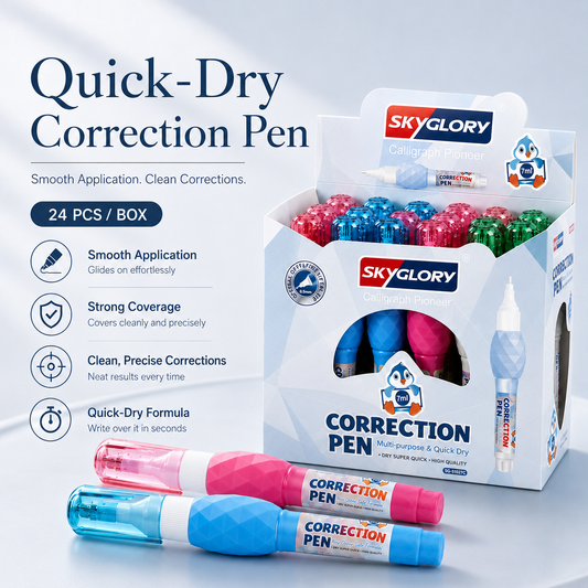 Skyglory Quick-Drying Correction Pens – 24-Count Display Box