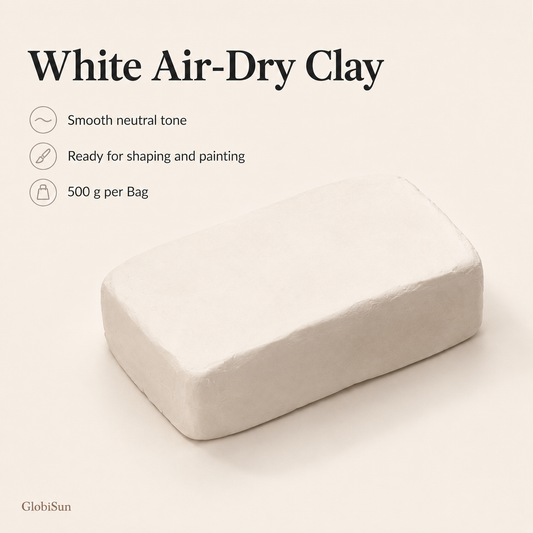 Water-Based Modeling Clay – 500 g | White, Terracotta, Gray & Black