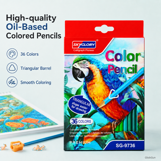 SkyGlory Standard Oil-Based Colored Pencils – 36 Colors