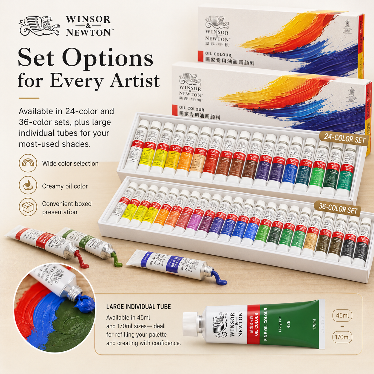Winsor &Newton Oil Paints(24 color Sets)