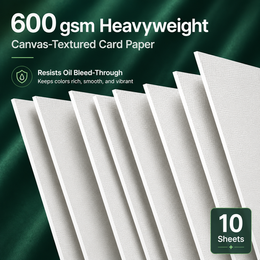 600gsm Canvas-Texture Acrylic & Gouache Painting Paper — 10 Sheets