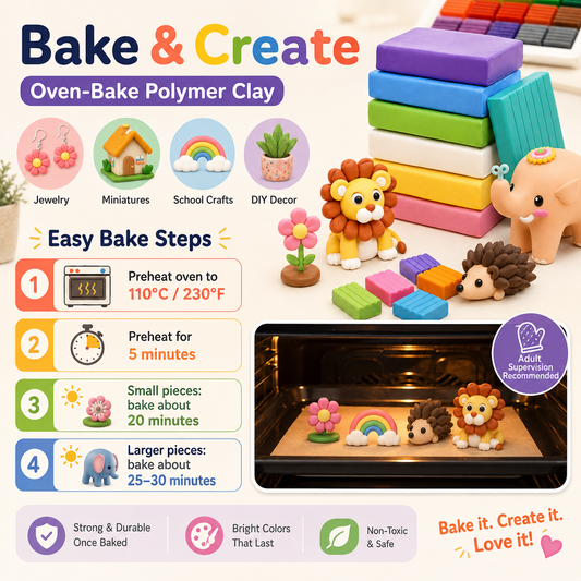 Polymer Clay for Sculpting & Crafts – Oven-Bake, 250g / 500g, Multiple Colors
