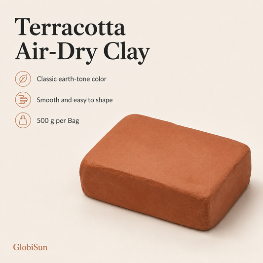 Water-Based Modeling Clay – 500 g | White, Terracotta, Gray & Black