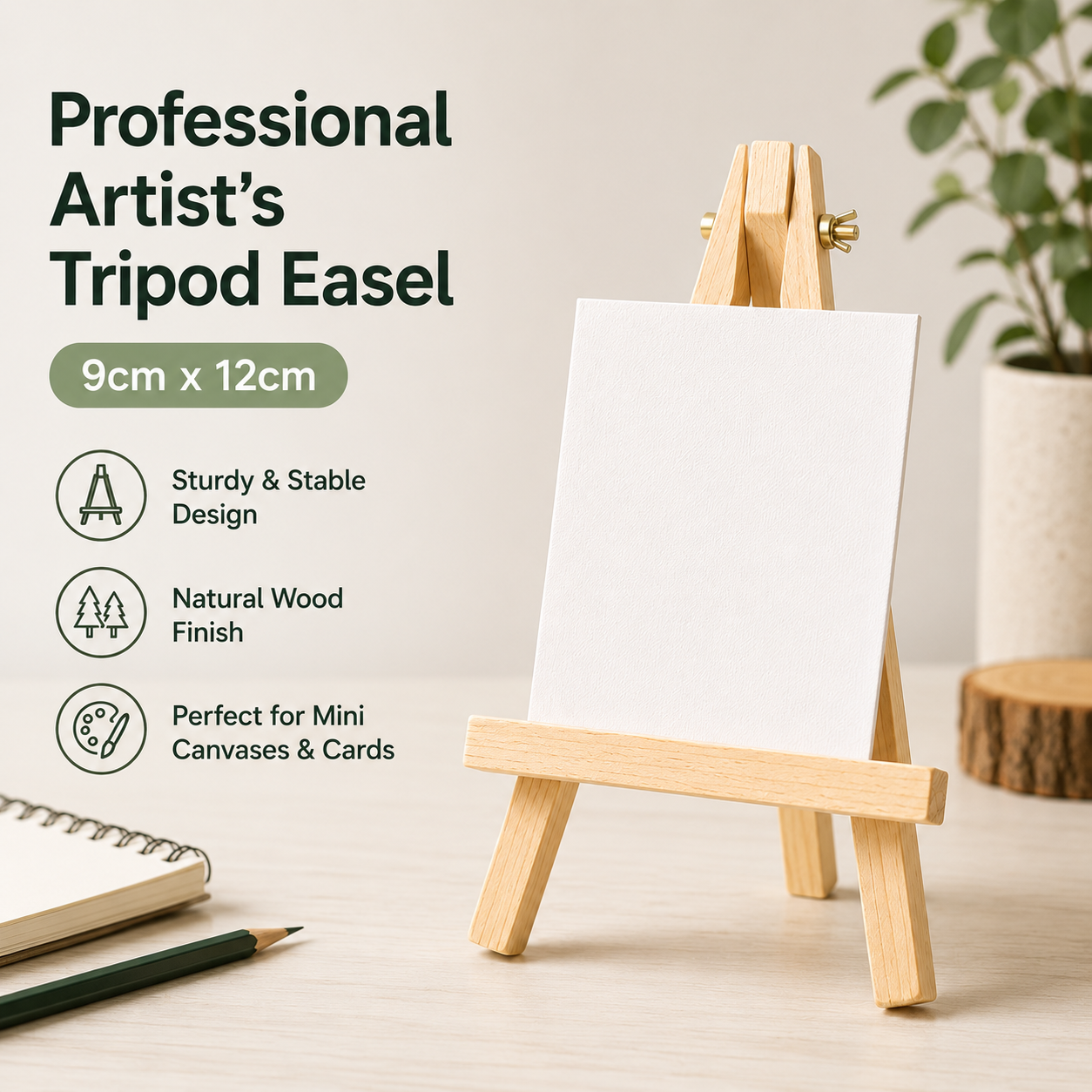 Mini Wooden Display Easel — 9 × 16 cm
