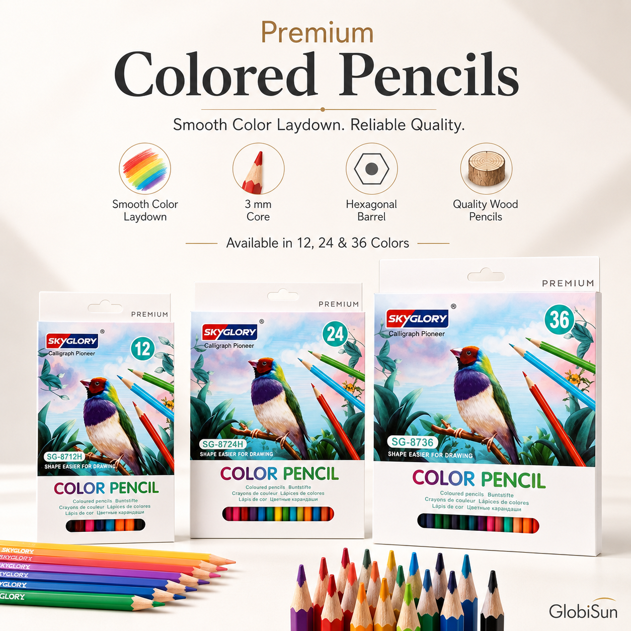 Premium oil-based colored pencils - SkyGlory
