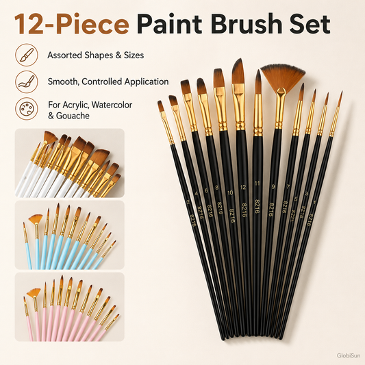 12-Piece Paint Brush Set